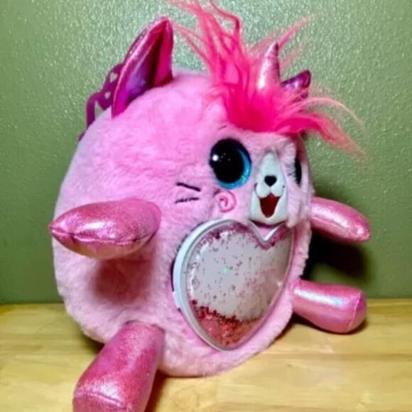 Pink Rainbowcorns Zuru Plush Butterfly Wings Unicorn Horn Belly Heart Hair Clip - Picture 2 of 12